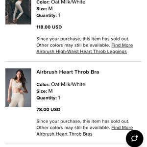 ALO matching set  in Oat Milk/White